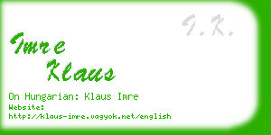 imre klaus business card